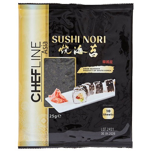 Chefline Sushi Nori Kurutulmuş Yosun (Gold) (10 Yaprak) 25 gr