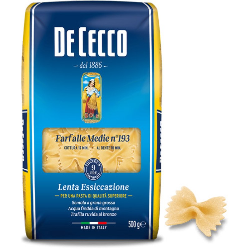 De Cecco Kelebek (Farfalle) Makarna 500 gr De Cecco Kelebek (Farfalle) Makarna 500 gr